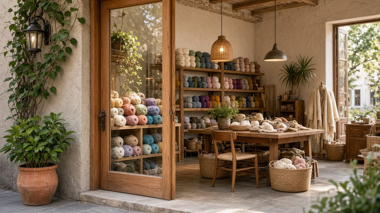 Knitting / crochet atelier workspace at Estenpalli Atelier